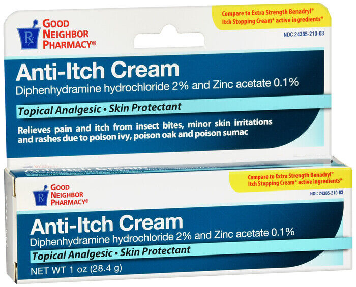 GNP Diphenhydramine 2% Extra Strength Itch Relief Cream 1oz ( 3 pack )