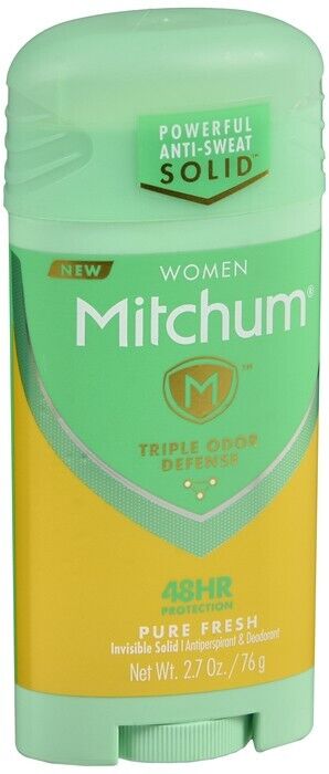 Mitchum Women Antiperspirant / Deodorant PURE FRESH Solid 2.7oz ( 4 pack) yellow