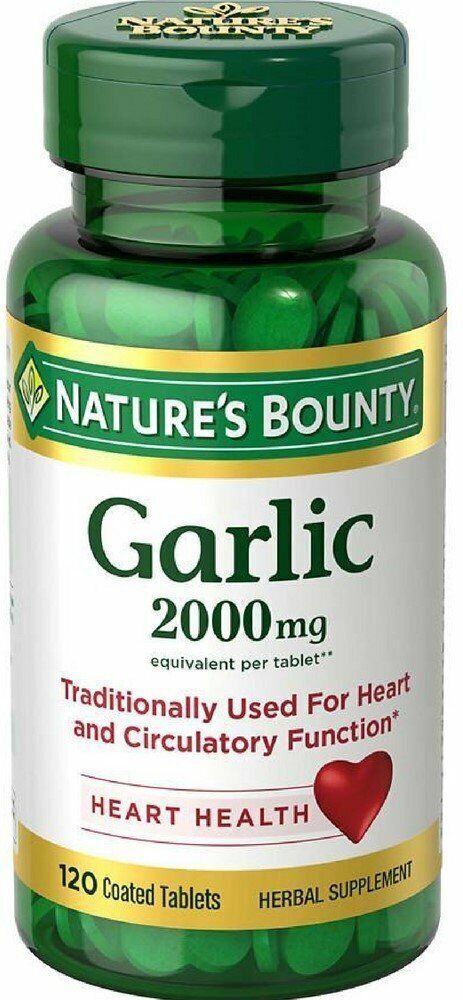 Nature's Bounty Garlic 2000 mg Herbal Supplement Heart Health Support 120 ct