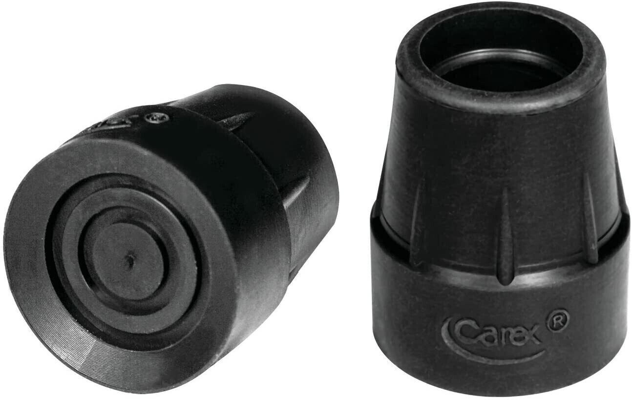 Carex Cane Tips 1" Metal Reinforced 2 ct (A720-00) BLACK 1 pair