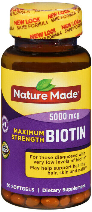 BIOTIN 5000MCG SOFTGEL 50CT NATURE MADE   biotin ORAL CAPSULE 5 MG