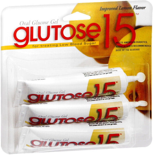 GLUTOSE 15 LEMON GEL 3X37.5GM PADDOCK   dextrose ORAL GEL (GRAM) 40 %  X 2 PACKS