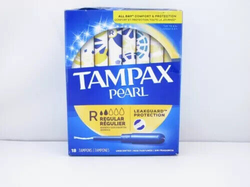 Tampax Pearl Unscented Tampons, Regular, 18 ct-  FREE SHIPPING