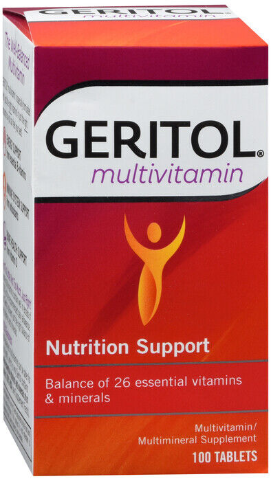 GERITOL TABLET 100CT    multivit-min36/iron/folic acid ORAL TABLET 16-0.38 MG