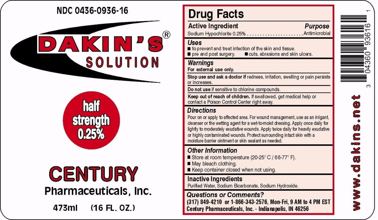 DAKINS .25%  ANTISEPTIC SOLUTION  1 PINT