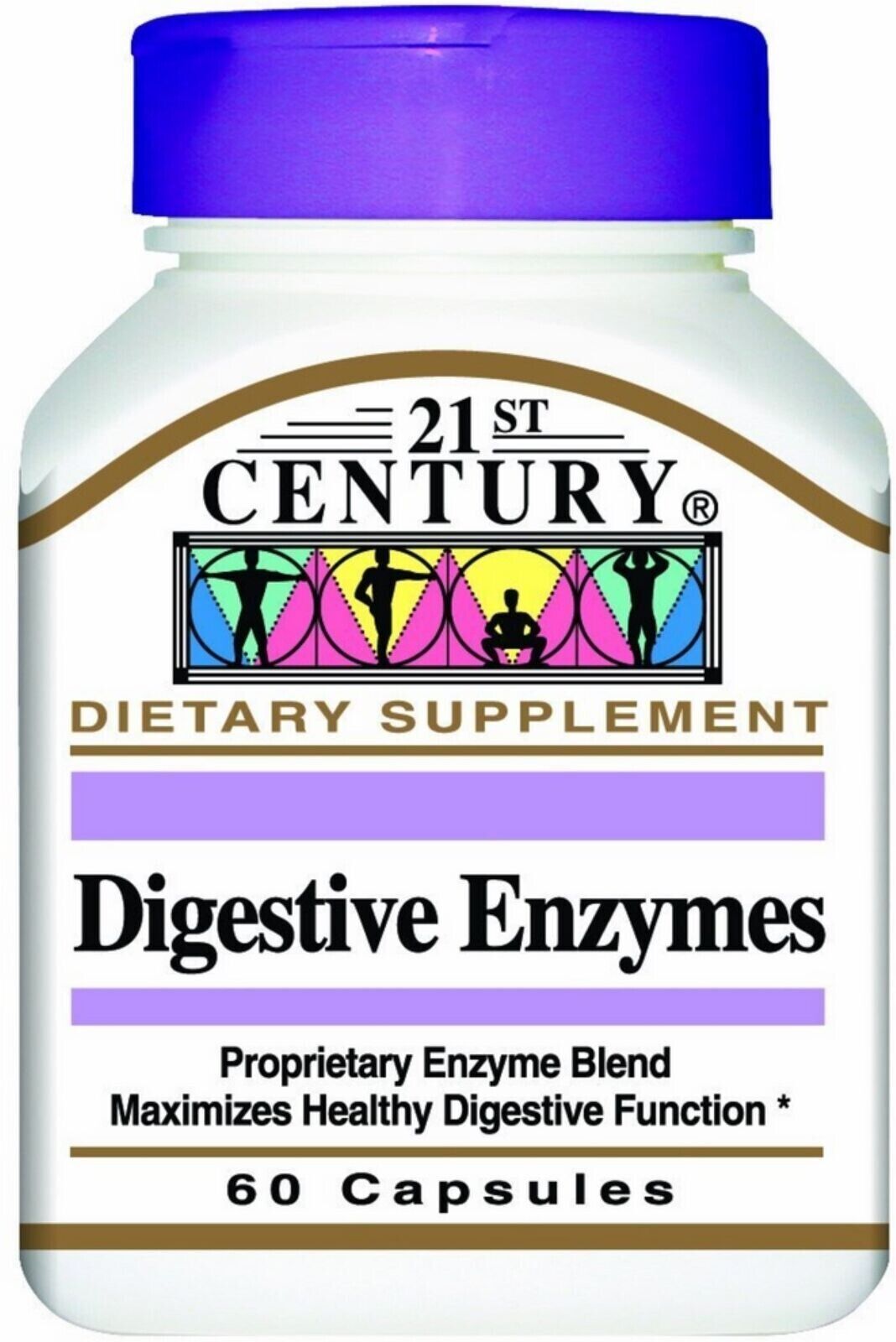 21st Century Digestive Enzymes Dietary Supplement Capsules Gluten Free 60 Count