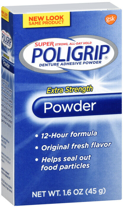 POLIGRIP SUPER POWDER 1.6OZ    dental adhesive DENTAL POWDER