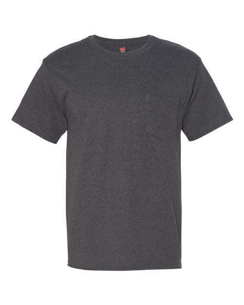 Hanes Mens Pocket T-Shirt 100% Heavy Cotton 6.1 oz Beefy Tee S-XL 5190P