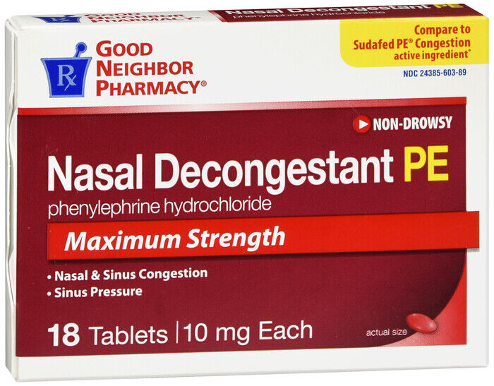 GNP NASAL DECONGESTANT PE   18CT MAXIMUM STRENGTH