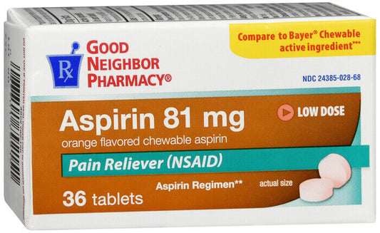 GNP ASPRN LOW DOSE CHEW 81MG TAB 36CT