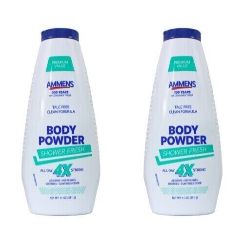 2 Pack - Ammens Medicated Powder Shower Fresh 11oz Each