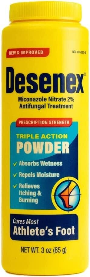 Desenex Miconazole Nitrate 2% Antifungal Foot Powder Itch Relief 1.5oz Pack of 3