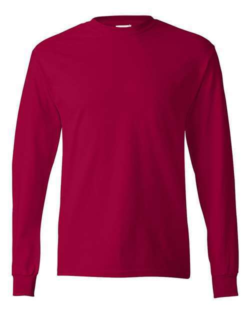 Hanes Brand  6 oz. 100% Cotton Long Sleeve T-Shirt Mens S-3XL Tagless Tee