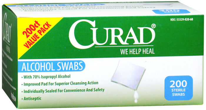 CURAD ALCOHOL SWAB STERILE 200CT