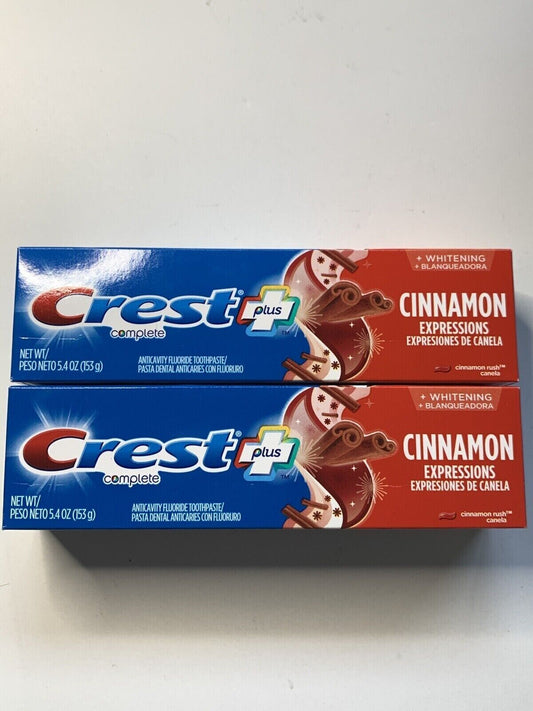 Crest Complete Plus Whitening Cinnamon Rush Expressions Toothpaste 5.4 oz/ea x2