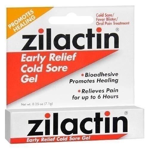 ZILACTIN COLD SORE GEL .25 OZ canker sores mouth sores  X  3