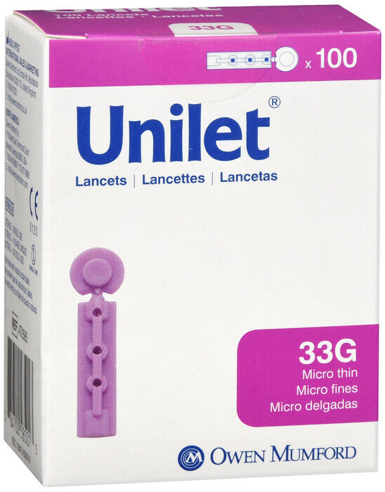 UNILET LANCETS MICRO-THIN 33G 100CT