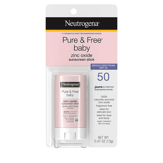 Neutrogena Pure & Free Baby Mineral Sunscreen Stick, SPF 50 - 0.47 oz