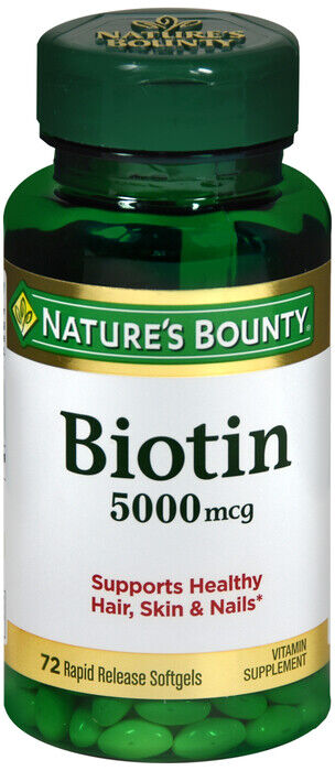 BIOTIN 5000 MCG SOFTGELS 72CT NAT BOUNTY  SUPER POTENCY