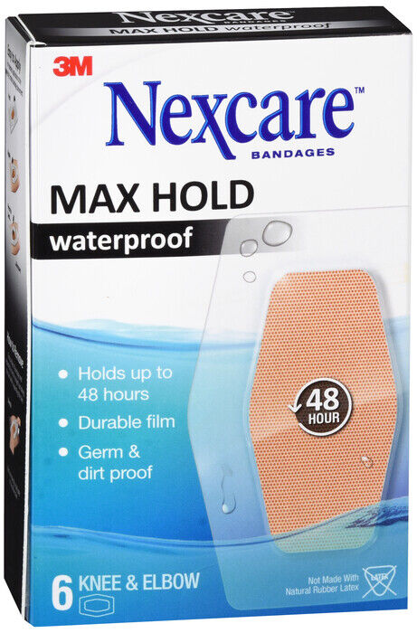 NEXCARE MAX HOLD WATERPROOF BANDAGE KNEE & ELBOW