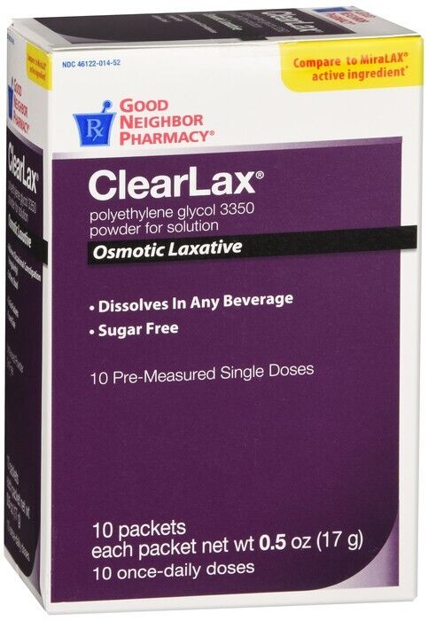 GNP ClearLax Osmotic Laxative 0.5oz Packets 10ct polyethylene glycol 3350 ORAL