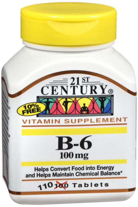 B6 100MG TAB 110CT 21ST CENTURY   pyridoxine HCl (vitamin B6) ORAL TABLET X 2