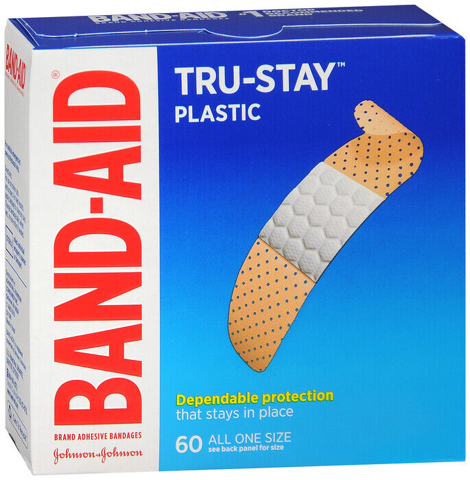 BAND-AID BANDAGES COMFORT-FLEX PLASTIC STRIPS 1SIZE 60Ct (Pack of 4)