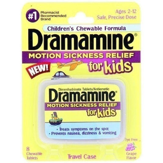 DRAMAMINE KIDS CHEWABLE  GRAPE  8 COUNT