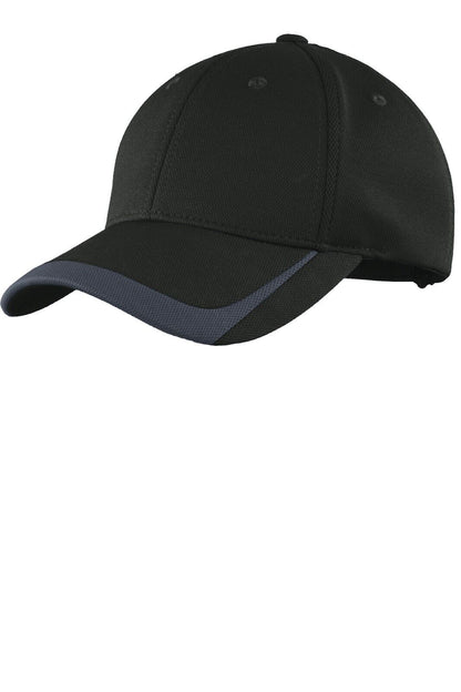 Sport-Tek Men's Low Profile Hook Loop Colorblock Pique Knit Baseball Cap. STC24