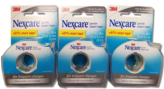 Nexcare Gentle Paper Tape 1 in x 10 yd on Dispenser ( 3 pack )