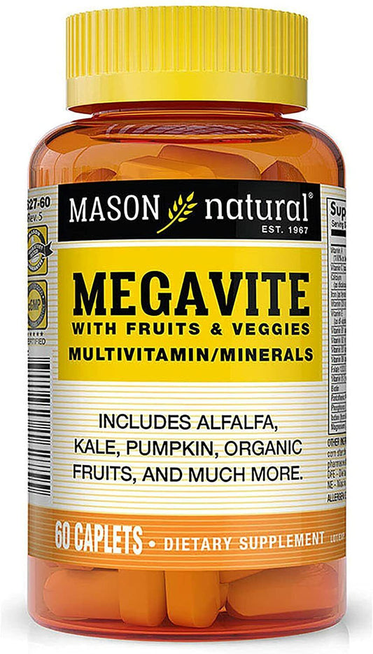 MEGAVITE FRUIT & VEGETABLE  CAPLETS 60CT MASON