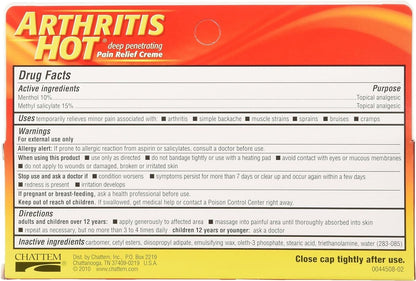 Arthritis Hot Pain Relief Creme 3 oz  x 3 tubes