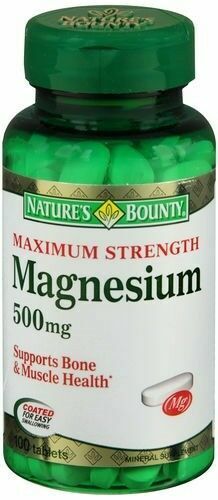 NATURES BOUNTY MAGNESIUM OXIDE 500MG HIGH POTENCY 100 COUNT