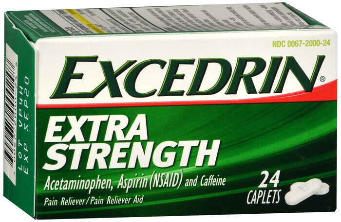 EXCEDRIN X/S 24CT   aspirin/acetaminophen/caffeine ORAL TABLET 250-250-65