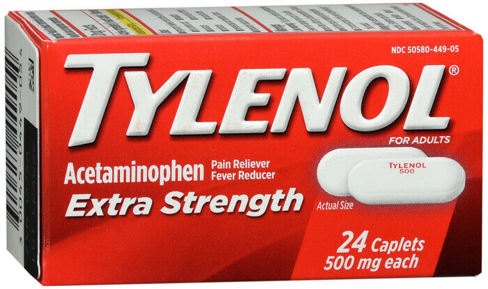 Tylenol Extra Strength 500mg 24ct Caplets    X 2