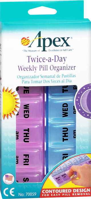 PILL ORGANIZER 70059B WEEKLY TWICE-A-DAY