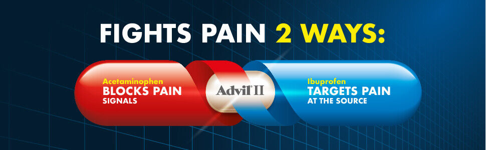 Advil DUAL ACTION Tablets 36ct  Ibuprofen / Acetaminophen Combo  X 2