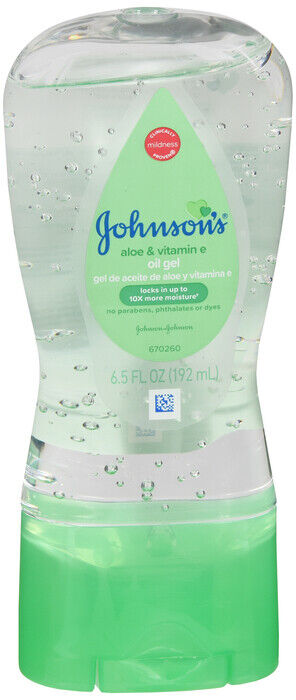 JOHNSONS BABY OIL GEL ALOE &amp; VITAMIN E 6.5OZ 10 bottles