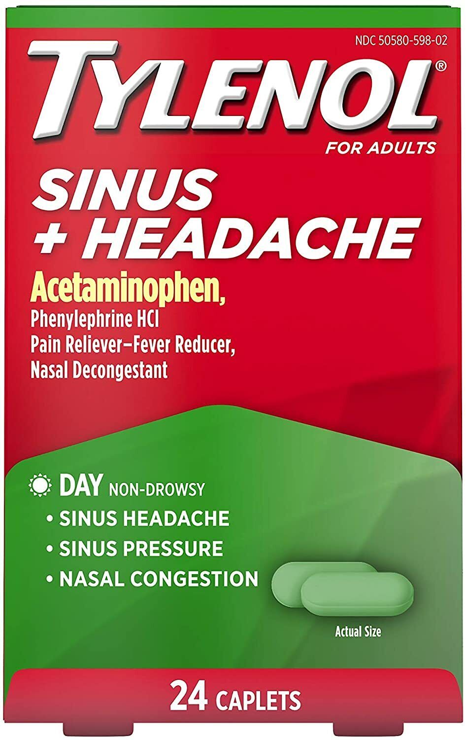 TYLENOL SINUS/HEADACHE DAY CAP 24CT