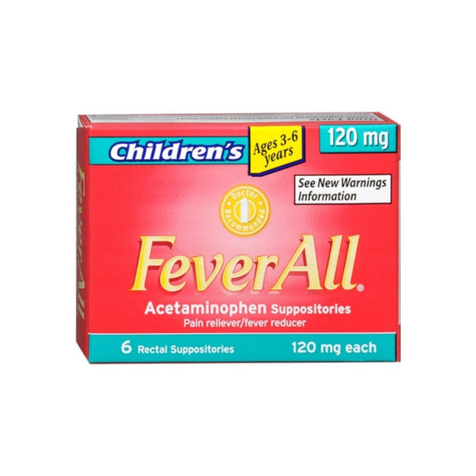 FEVERALL ACETAMINOPHEN 120MG SUPPOSITORY 6CT UD CHILDREN