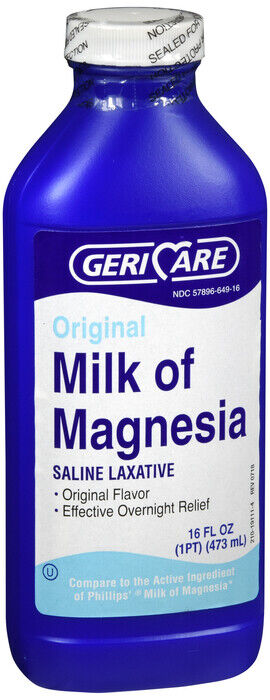 Gericare Milk of Magnesia Original Flavor 16oz Each -4 Pack