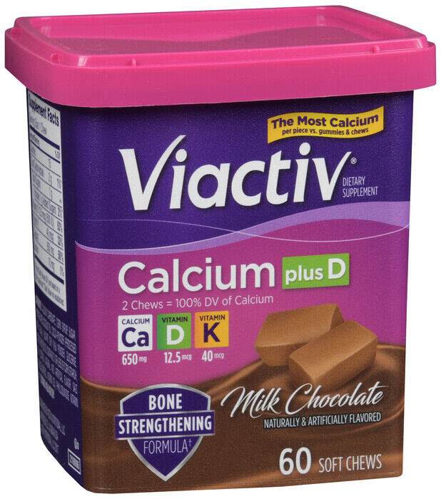 VIACTIV CALCIUM+D CHEW CHOCOLATE 60CT