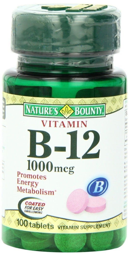 Nature's Bounty Natural Vitamin B12, 1000mcg, 100 Tablets