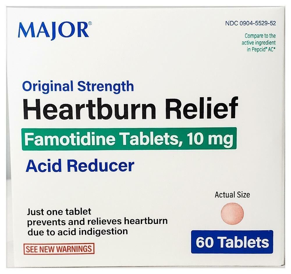 Major Famotidine 10mg Heartburn Relief 60ct