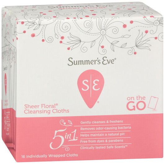 SUMMERS EVE CLEANSING CLOTH FLORAL 16CT