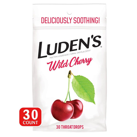 Ludens Throat Drops, Wild Cherry, 30 Drops, 1 Bag,