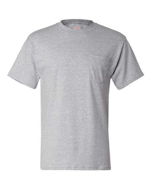 Hanes Mens Pocket T-Shirt 100% Heavy Cotton 6.1 oz Beefy Tee S-XL 5190P