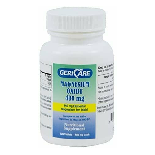 Geri-Care Magnesium Oxide 400 mg Tablets Dietary Supplement 120 Ea (2-Pack)