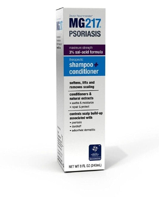 MG217 Psoriasis Scalp Solutions Seborrheic Dermatitis Shampoo Conditioner |8 Oz.