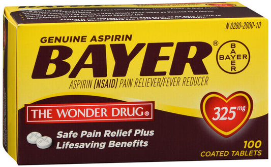 BAYER ASPIRIN TABLET 100 CT   aspirin ORAL TABLET 325 MG